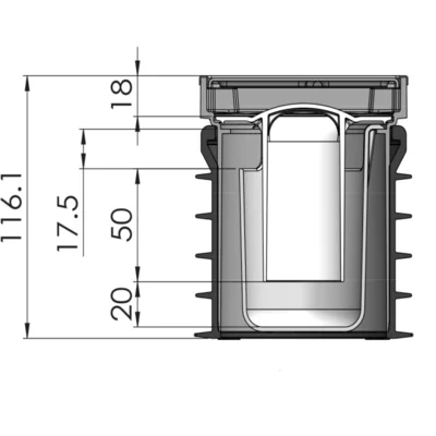 Grille de route classe B 125 sur tuyau en béton avec cadre de compensation, DN 600 - DN 800