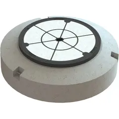 Couvercle b&eacute;tonn&eacute; classe D 400 avec socle en b&eacute;ton et cadre r&eacute;glable NIVOPLAN pour pour regards en plastique