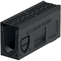 Monoblock PD 100 V Élément de révision avec grille en fonte avec joint à lèvre pour raccord étanche vertical DN 100 nature / anthracite-noir