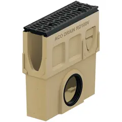 Collecteur/dessableur RD 100 V avec grille en fonte avec joint &agrave; l&egrave;vre avec r&eacute;cipient DN 100 avec r&eacute;cipient