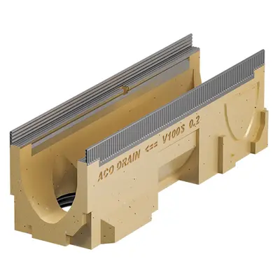 Multiline V 100 Corpo di canaletta con guarnizione a labbro per collegamento verticale DN 100 e preforma laterale