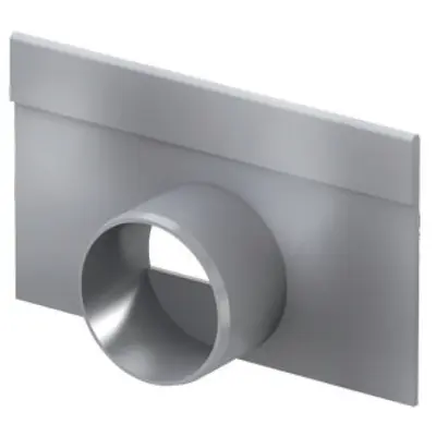 Stirnwand f&uuml;r Flachrinne V 100, mit Stutzen DN 50