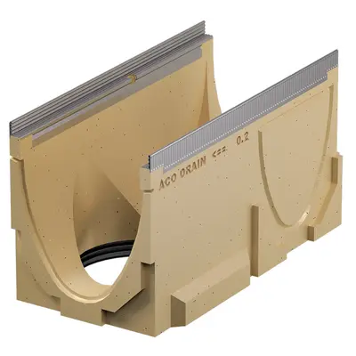 Multiline V 200 Corpo del canaletta  a labbro per collegamento verticale DN 200 e preforma laterale
