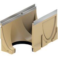 Multiline V 300 Corpo di canaletta con guarnizione a labbro per collegamento verticale DN 200 e preforma laterale
