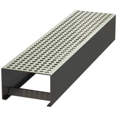 Grille perfor&eacute;e pour &eacute;l&eacute;ment de service pour rehausse &agrave; fente V 100