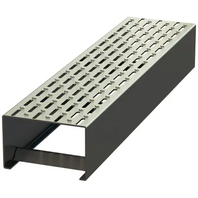 Grille &agrave; fente longitudinale pour &eacute;l&eacute;ment de service pour rehausse &agrave; fente V 100