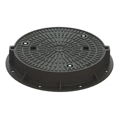 Couvercle classe D 400 en fonte pour DN 600, sp&eacute;ciale &eacute;tanche et retenue, DN 600