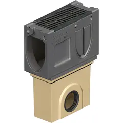 Collecteur/dessableur RD 100 V avec grille en fonte avec joint &agrave; l&egrave;vre avec r&eacute;cipient sans r&eacute;cipient