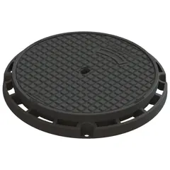 Chiusino per pozzetto classe D 400 Coperchio in ghisa con telaio a flangia, DN 600