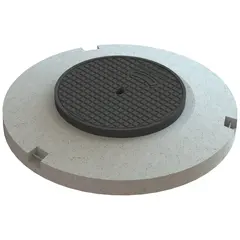 Chiusino per pozzetto classe D 400 Vollgussdeckel ACO Classic Top zoccolo in calcestruzzol regolabile in altezza NIVOPLAN &oslash; 1300