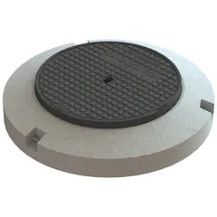 Couvercle classe D 400 en fonte, avec couvercle en fonte Classic Top avec inscriprion "KANALISATION", avec socle en b&eacute;ton, DN 600