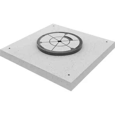 Couvercle b&eacute;tonn&eacute; classe D 400 avec socle en b&eacute;ton carr&eacute;