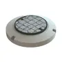 Dispositif de fermeture classe D 400 avec couvercle en fonte pour remplir de pierres naturelles, avec socle en b&eacute;ton