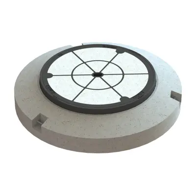 Couvercle b&eacute;tonn&eacute; classe F 900 avec socle en b&eacute;ton, DN 600 