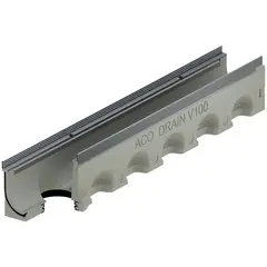 Multiline NX Seal in V 100 Rinnenk&ouml;rper mit Lippenlabyrinthdichtung f&uuml;r senkrechten Anschluss DN 100