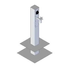 Versorgungss&auml;ule eckig 100 mm mit Abdichtungsflansch