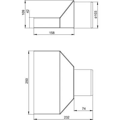 Raccordement attique canal plat 