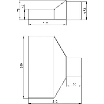 Raccordement attique canal plat 