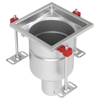 CleanPoint 1.4404, pezzo unico senza sifone per odori, corpo di scarico verticale DN 70 - DN 100, con cornice