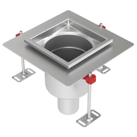 CleanPoint 1.4404, pezzo unico senza sifone per odori, corpo di scarico verticale DN 70 - DN 100, con flangia adesiva