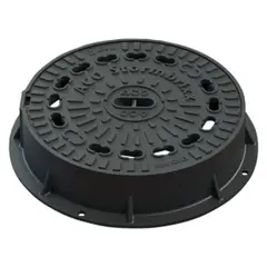 Dispositif de fermeture D 400, fonte EN-GJL, avec ouvertures d'a&eacute;ration, pour &eacute;l&eacute;ment sup&eacute;rieur ou &eacute;l&eacute;ment sup&eacute;rieur avec raccord