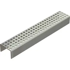 Grille perfor&eacute;e pour caniveau de balcon en acier inox