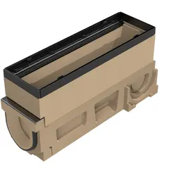 Collecteur/dessableur pour Swissdrain 100 avec joint &agrave; l&egrave;vre et sorties pr&eacute;form&eacute;es lat&eacute;rales, sortie verticale DN 100