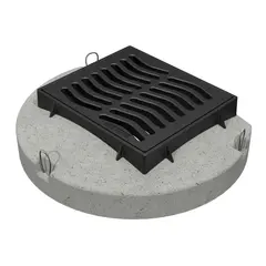 Grille de route plate DN 520 / 450 avec socle en béton