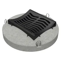 Grille de route concave DN 520 / 455 avec socle en béton