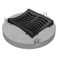 Einlaufrost gew&ouml;lbt NW 520 / 455 mit Betonsockel 