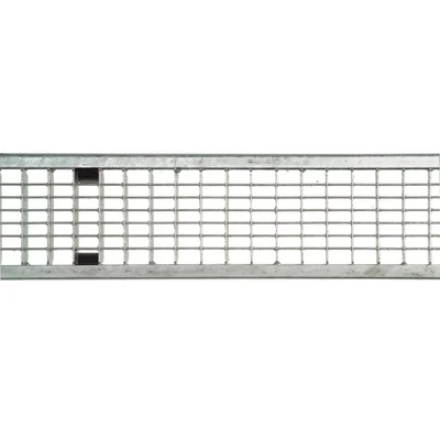 Grille caillebotis maille 23 x 23 , antidérapant pour caniveaux à profil en U K