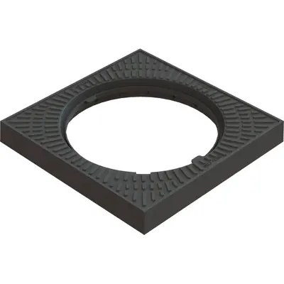 Couvercle classe C 250 en fonte sur tuyau en b&eacute;ton pour DN 600, carr&eacute;