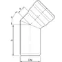 GM-X Coudes - Manchon enfichable 1 A et rayon &eacute;troit, 45&deg;