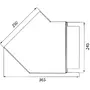 Angle de 45&deg; par rapport au canal plat