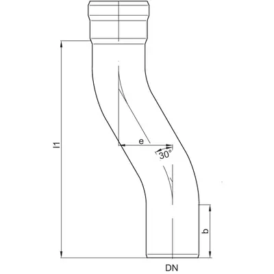 GM-X B&ouml;gen &ndash; Steckmuffe 1 A, Sprungrohre, Versprung: 130 mm