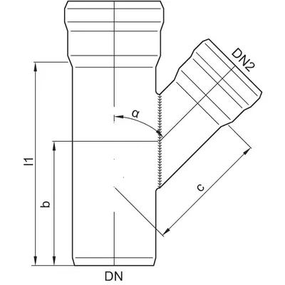 GM-X Reduzier-Einfachabzweige, 45&deg;
