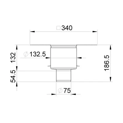 Corpo base verticale con flangia adesiva