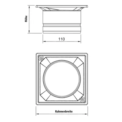 R&eacute;hausse 150 x 150 pour ClassicPoint avec bord de maintien, rallonge 2208783 et joint 2208785
