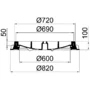 Schachtabdeckung Klasse F 900 mit BEGU-Deckel mit Flanschfussrahmen, NW 600