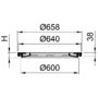 Chiusino per pozzetto classe 30kN - 50kN - 75kN  con coperchio BEGU nella sede dell'anello in cemento, DN 600