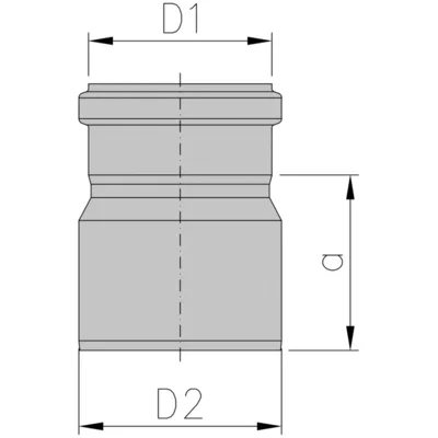 Pipe Reduktion zentrisch mit Muffe