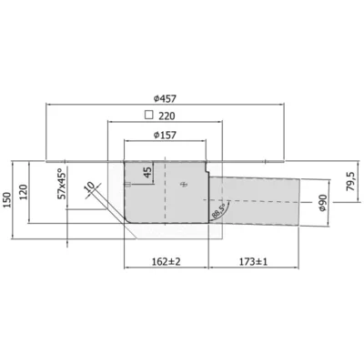 Gully 157 en plusieurs parties sans siphon, corps d'avaloir horizontale DN 70 - DN 100 avec corps d'isolation