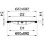 Chiusini per pozzetto B 125 appoggiato sull'anello in cemento, quadrato DN 600