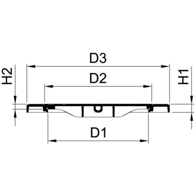 Couvercle classe B 125 en fonte sur tuyau en béton avec cadre de compensation pour DN 600-800